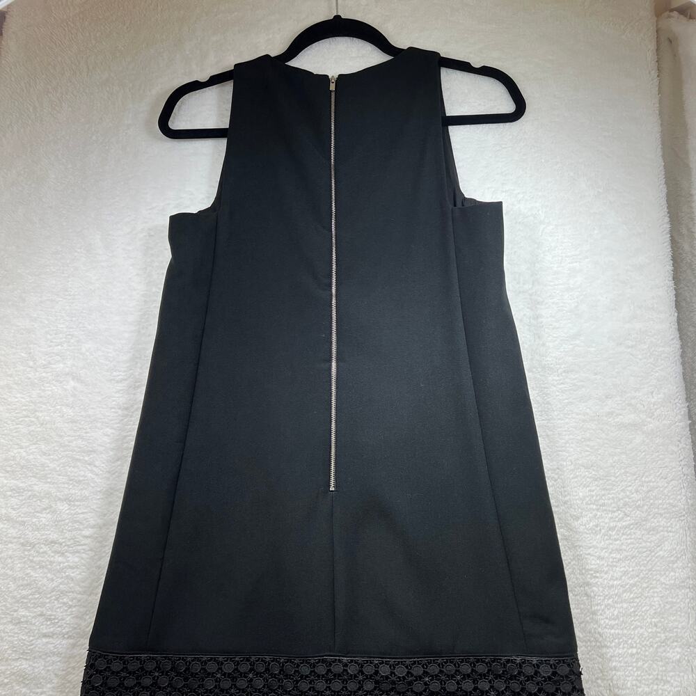 Banana Republic Black Sleeveless Exposed Zipper Tiered Lattice Hemline Womens 0 - Picture 7 of 12